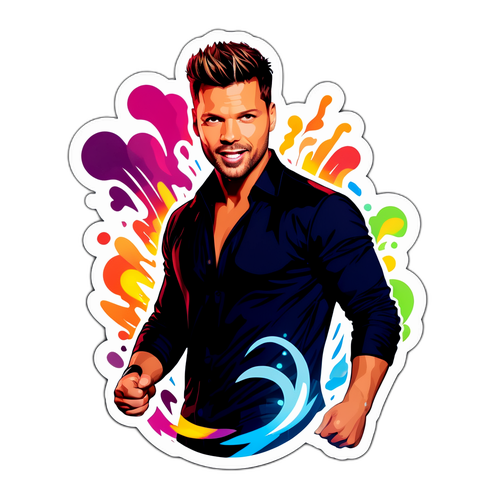 Energetický samolepkový design inspirovaný Rickym Martinem