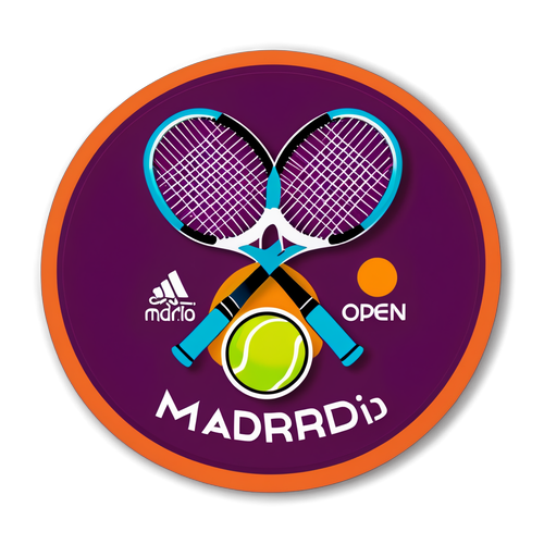 Kunterbunter Aufkleber für das Madrid Open