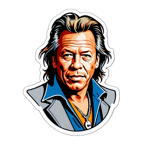 Samolepka s Mickey Rourkem jako ikonickou filmovou postavou