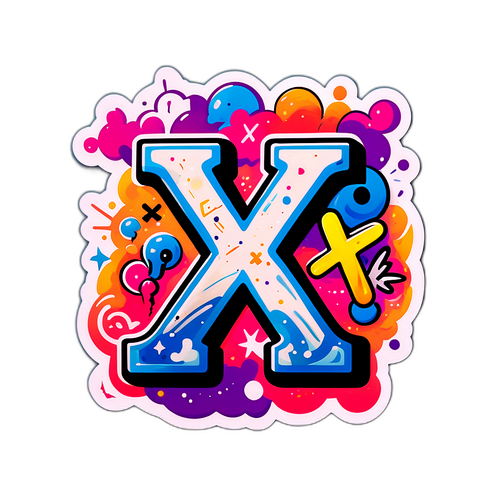 Quirky 'X' Graffiti Sticker