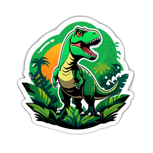 En klistermärke med dinosaurie från 'Jurassic World'
