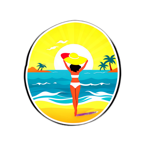 Een artistieke interpretatie van een zomerse strand