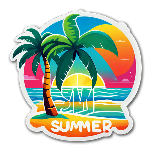 Vibrante Strand Sticker met 'Zomer Vibes'