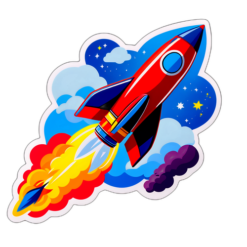 Наклейка с ракетой, символизирующей достижение целей и мечт