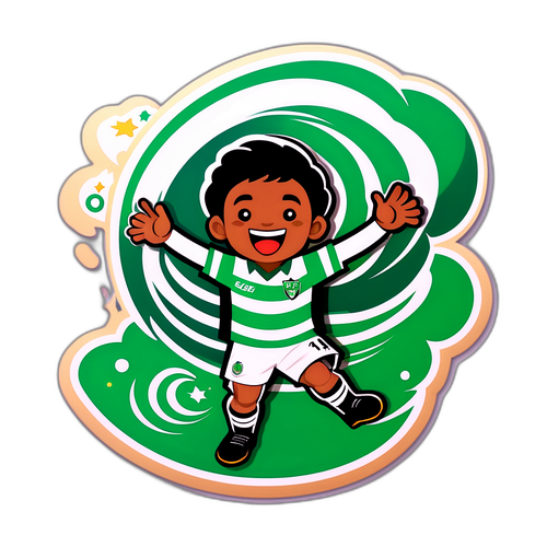 Stiker Retro Penggemar Coritiba Merayakan Gol