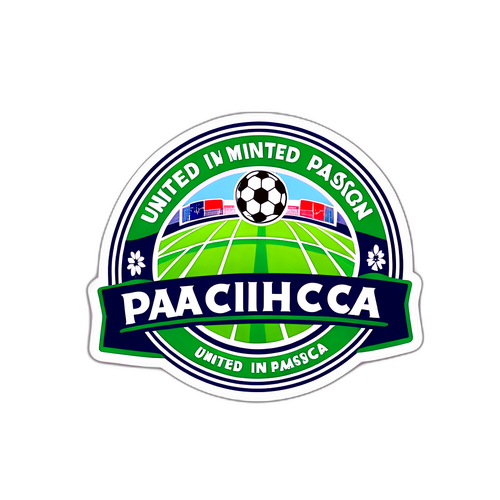 Piłka nożna z zieloną trawą i logo klubów Pachuca i Monterrey
