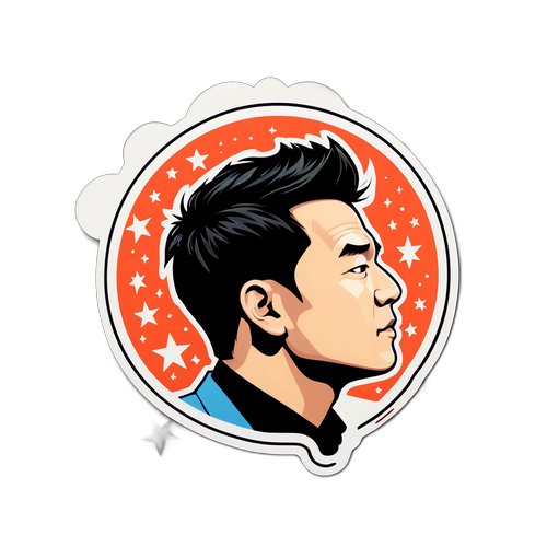 박진영의 히트송을 상징하는 요소들로 독특하게 결합된 스티커