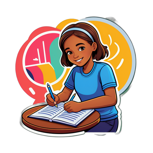 試験を楽しむ学生のイラスト