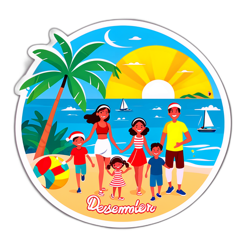 Stiker Liburan Ceria Desember 2025