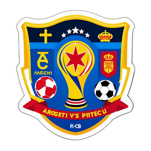 Kreatives Aufkleberdesign für das Spiel FCSB gegen Argeș Pitești