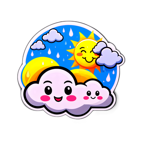 Stiker Cuaca Cute