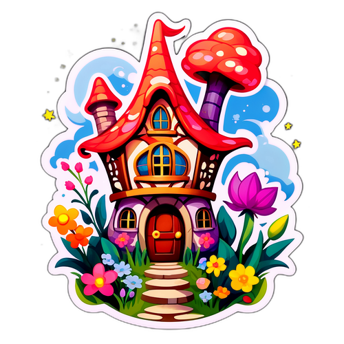 Casă de basm cu detalii florale magice