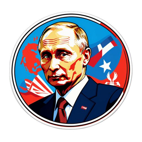 Aufkleber von Vladimir Putin in nachdenklicher Pose