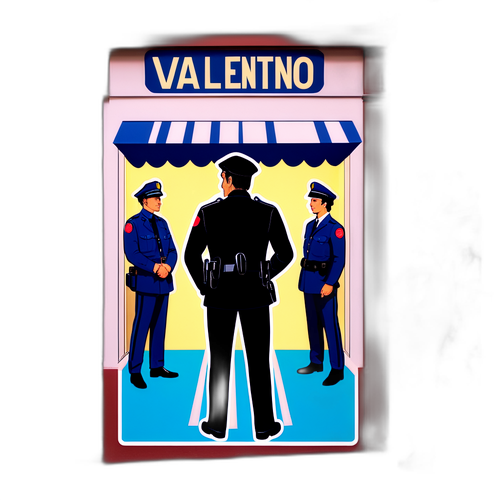 Eine Polizeiszene mit Valentino Garavani