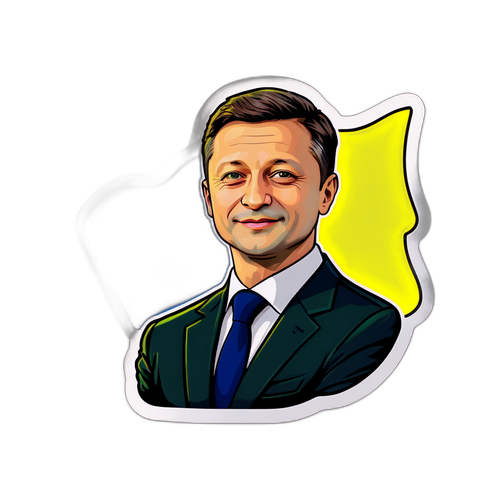 Autocollant patriotique de Zelensky avec le drapeau ukrainien