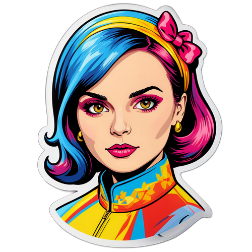 Стікер з портретом Анни Саламахи в стилі поп-арт