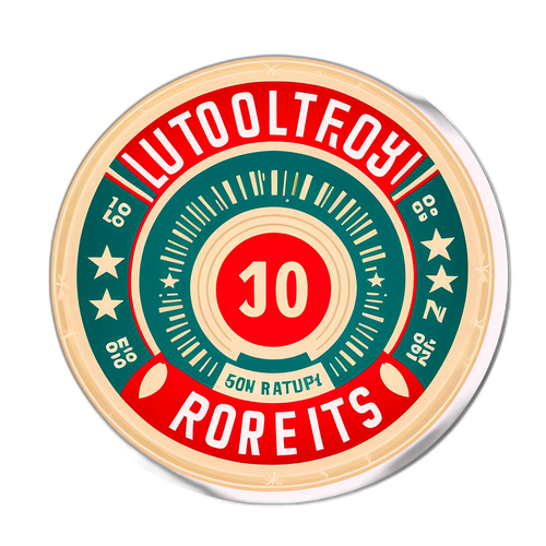 Etichetă retro pentru rezultate loto