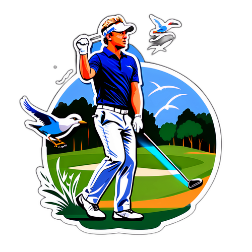 Skildra Luke Donald i aktion på golfbanan