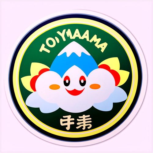 富山県の特産品を紹介する現代的なステッカー