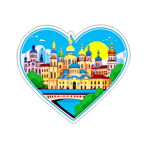 Сердечний наліпка з українськими містами