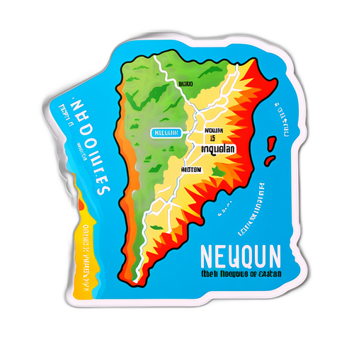 Sticker de Neuquén con sus principales atractivos turísticos