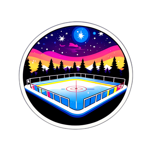 Indrukwekkende IJsbaan Onder Een Sterrenhemel