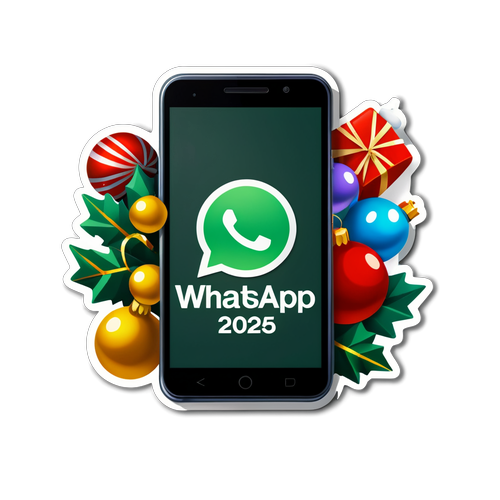 Adesivo divertente con smartphone e logo WhatsApp