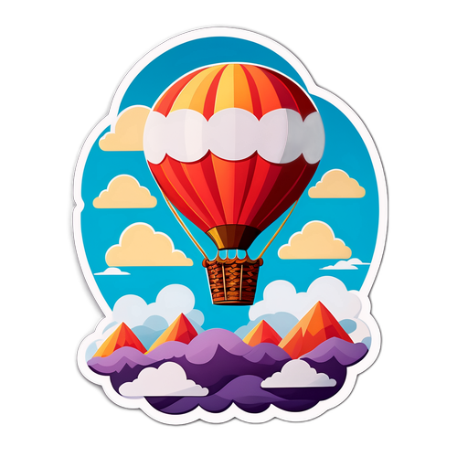 Belon Udara Fantasi Melintasi Awan