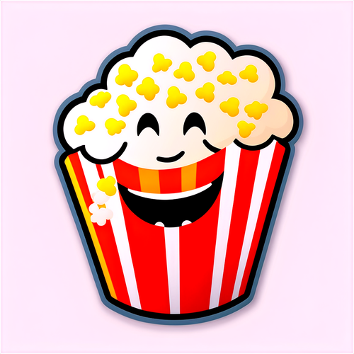 Retro Popcorn Emoticon met Netflix-logo