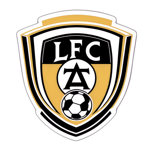 Thiết kế nhãn dán logo Los Angeles FC với bóng đá