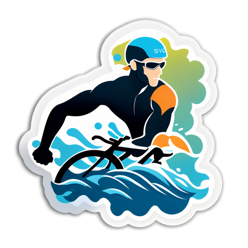 Aktiv werden! Der inspirierende Triathlon-Sticker, der dein Wettkampf-Ich entfesselt!