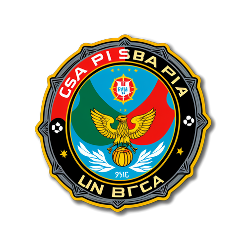 Sticker cu Casa Pia și Benfica, în stil grafic