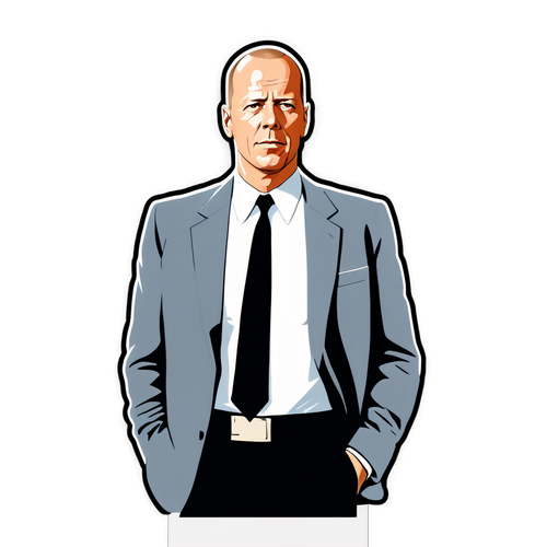 Nálepka se scénou Bruce Willise z Pulp Fiction