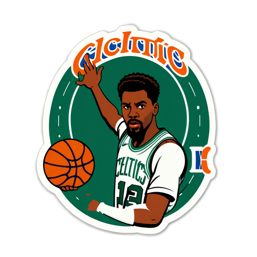Retro-style Sticker ng Boston Celtics vs. Knicks