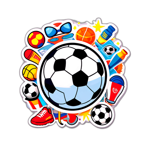 Stiker Karakter Bola Sepak Ceria