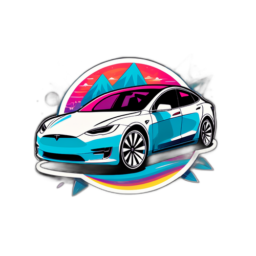 מס sticker רכב טסלה בעיצוב עתידני