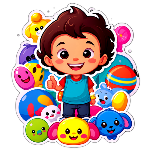 Pequeño J entre juguetes