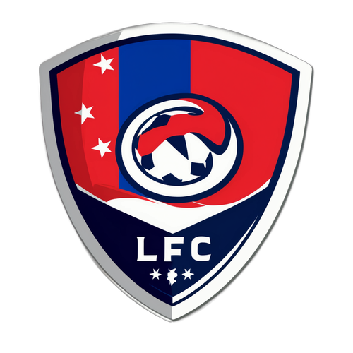 Stiker Lille FC dengan Latar Belakang Bendera Prancis