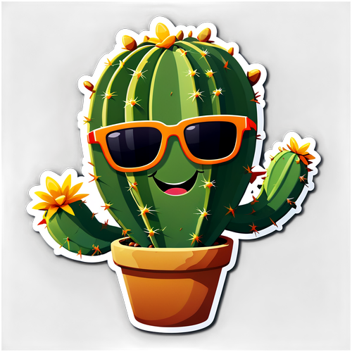 Happy Cactus with Sunglasses