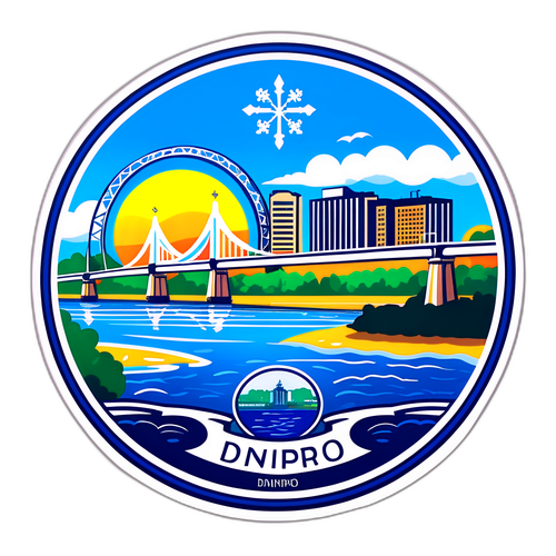 Яскрава наклейка з логотипом Дніпра