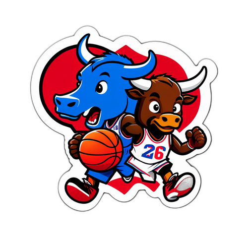 76ers and Bulls Mascots Face Off