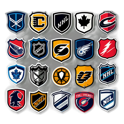 Logos des équipes de la LNH dans des blasons dynamiques et attrayants