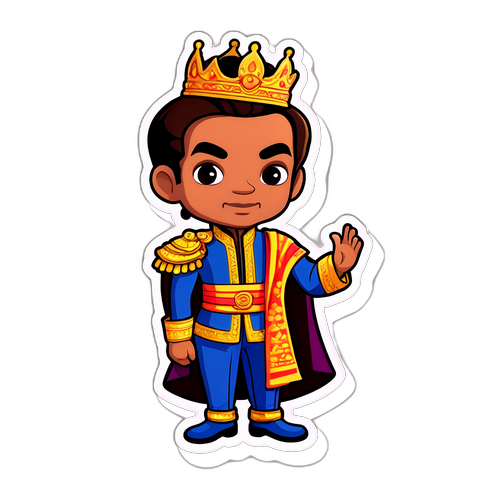 สติกเกอร์การ์ตูนของเจ้าชายในชุดไทยที่ปรับแต่ง
