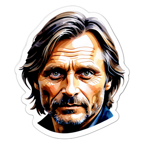 Retrato acuarelado de Viggo Mortensen