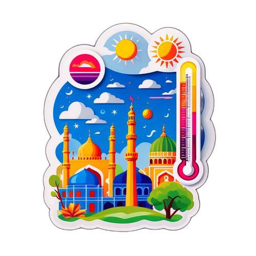हैदराबाद के प्रसिद्ध स्थलों का ग्राफिक स्टीकर