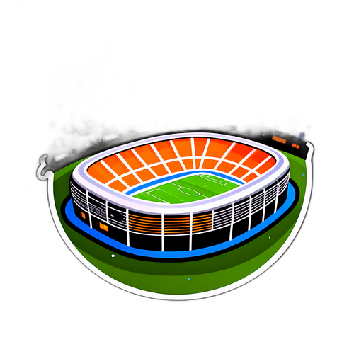 Peisaj Urban Nocturn cu Stadion