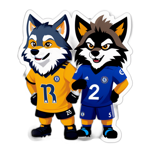 Kamp mellom Chelseas og Wolves' maskoter