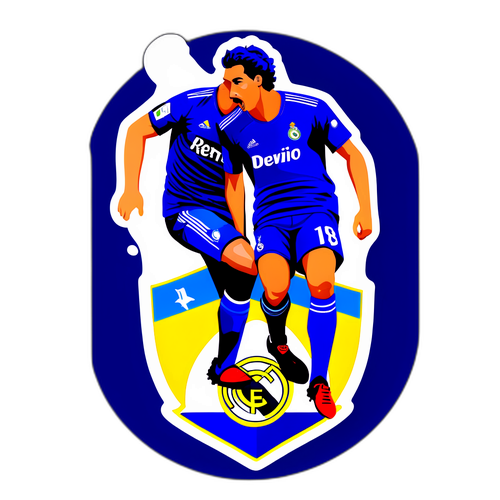 Aufregendes Aufkleberdesign für das Match Real Oviedo gegen Real Madrid