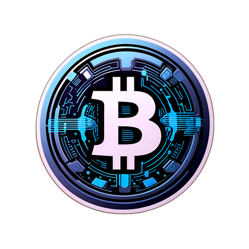Futuristinen Bitcoin-symboli