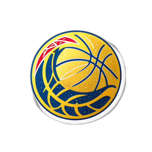 Minimalist NBA Logo Sticker na may Gold Effect